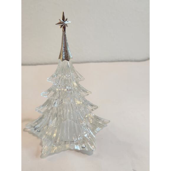Vintage Avon 8" Glass Christmas Tree with Silver Star Topper - Gallery Originals - Picture 2 of 5
